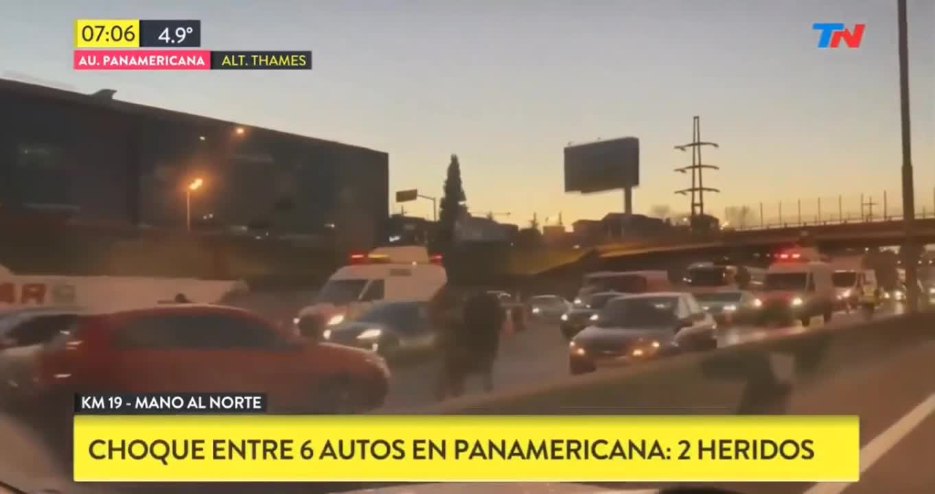 Video choque múltiple en Panamericana mano al Norte 04/09/2019