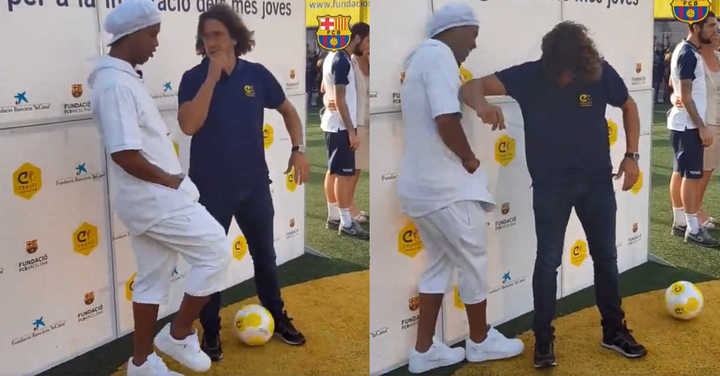 Túnel de Ronaldinho a Carles Puyol que se ha hecho viral Túnel de Ronaldinho a Carles Puyol que se ha hecho viral
